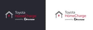 Λογότυπο Toyota HomeCharge powered by evnow, ο αποκλειστικός εγκαταστάτης φορτιστών Toyota στην Ελλάδα.